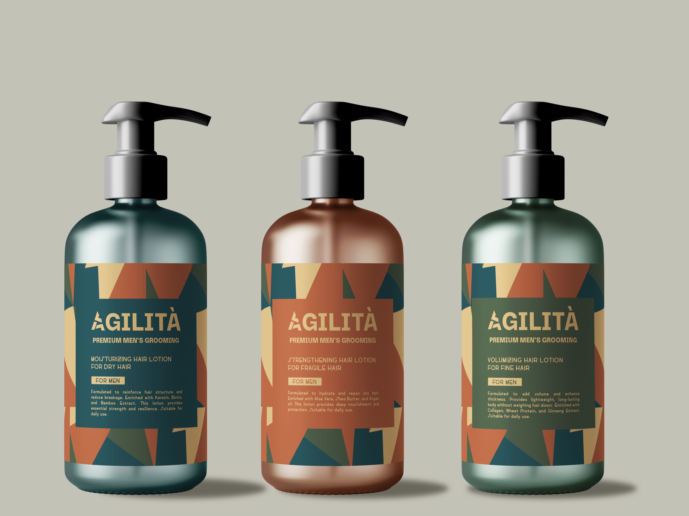Bottle Labels & Refill Pouches (for various hair types)| Dimensions: N/A |Medium: Packaging Design | Date: August 2024
