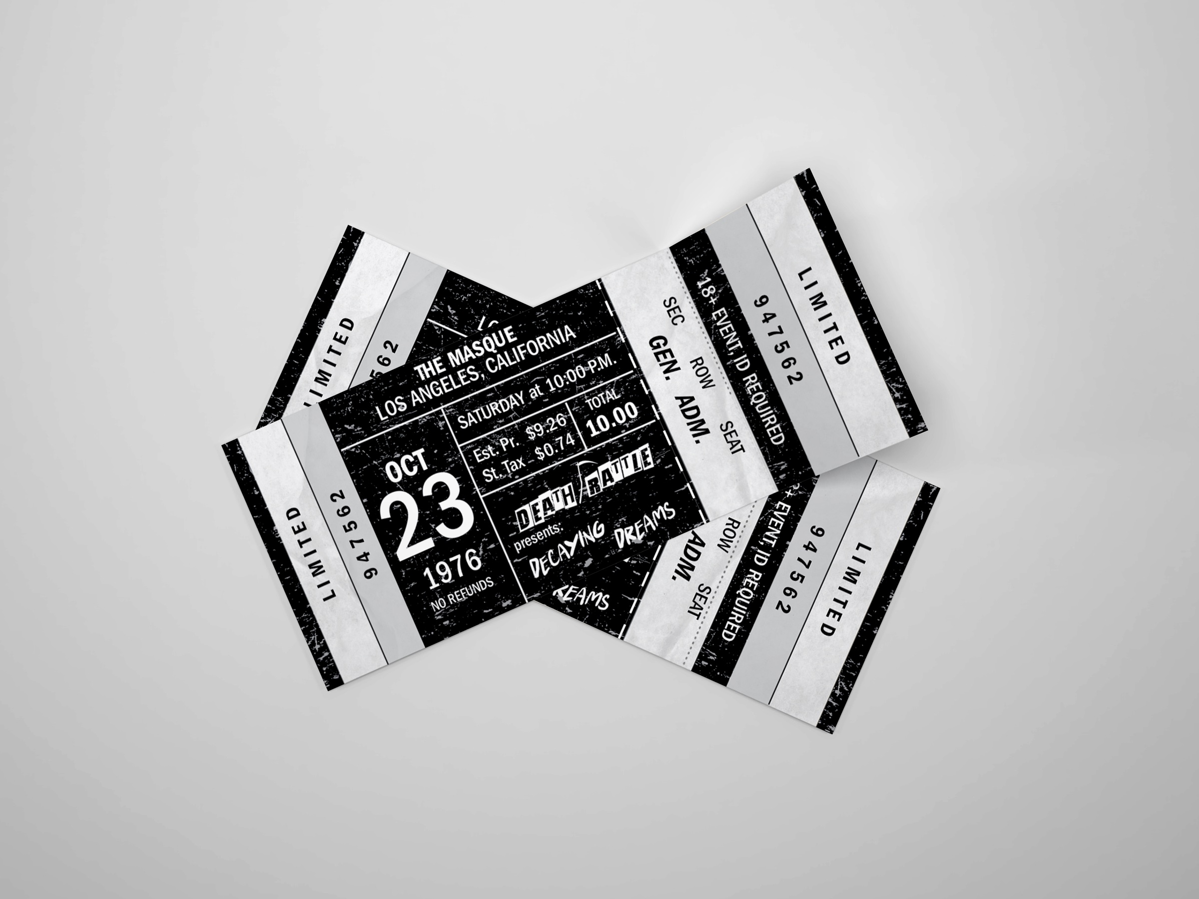 Concert Ticket | Dimensions: 3.7” x 1.5” | Medium: Print Design | Date – October 2024